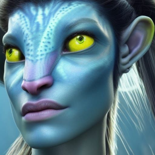 Na'vi Female Portrait in 3D Cinematic Style