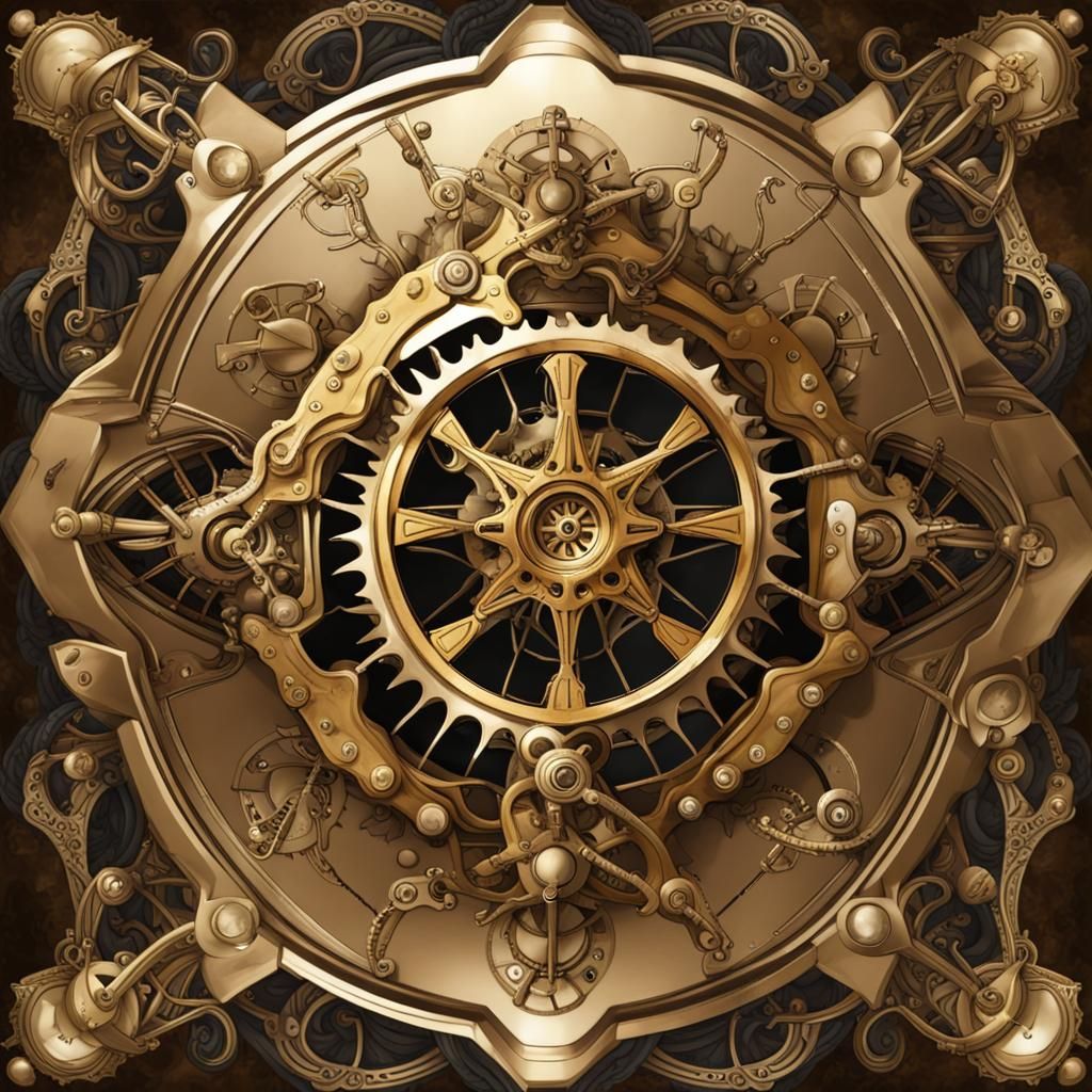 Steampunk Futurism Flower of Life Shield