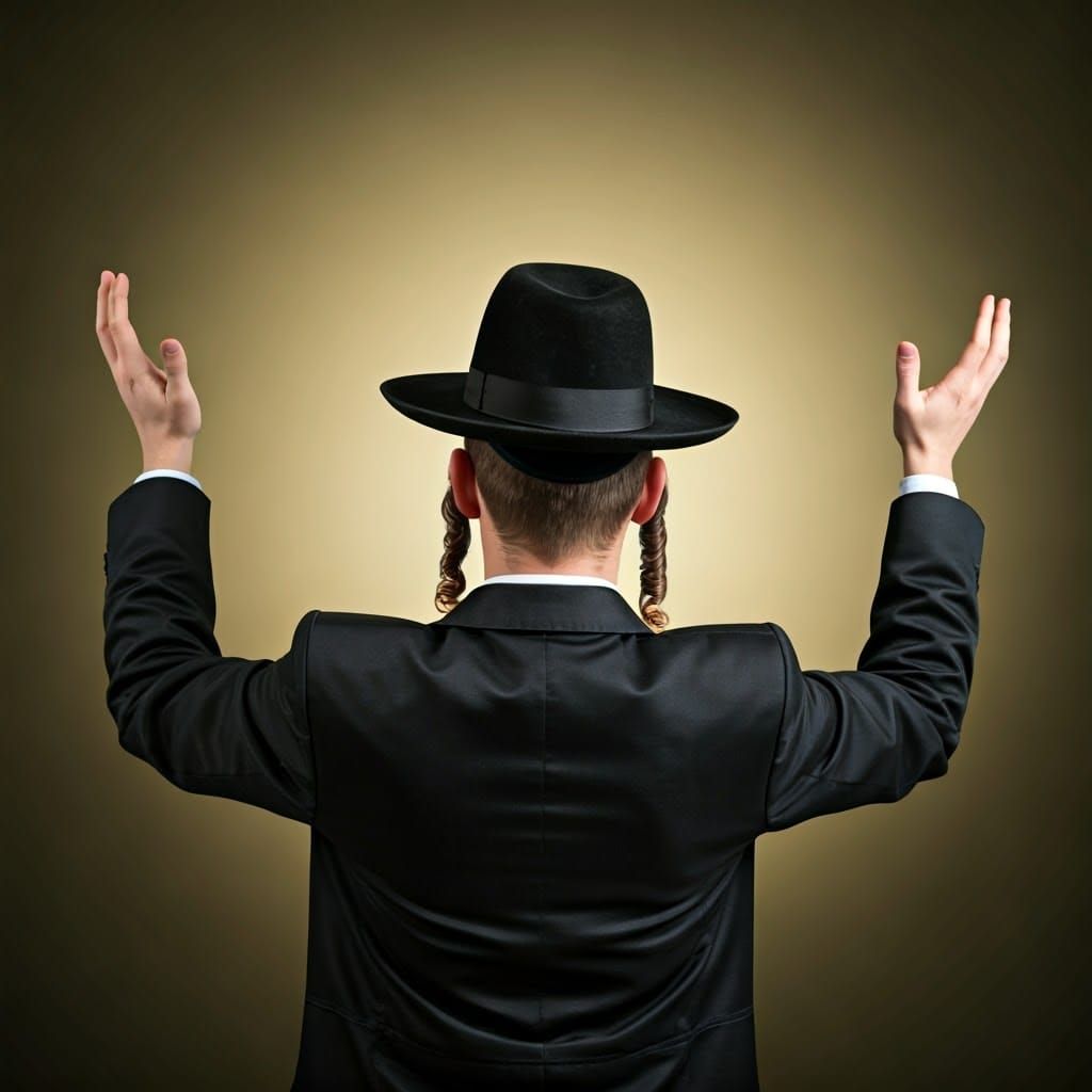 Orthodox Jewish Man in Deep Prayer