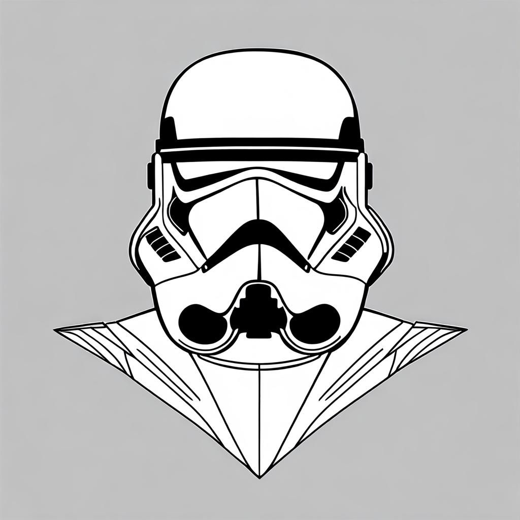 Stormtrooper One Line Art from Star Wars