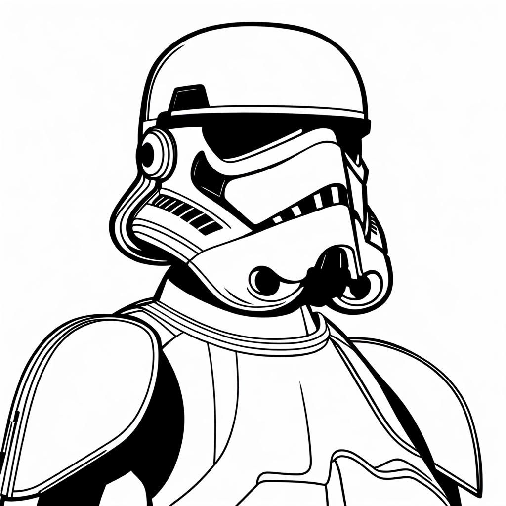 Star Wars Stormtrooper in Simple Line Art