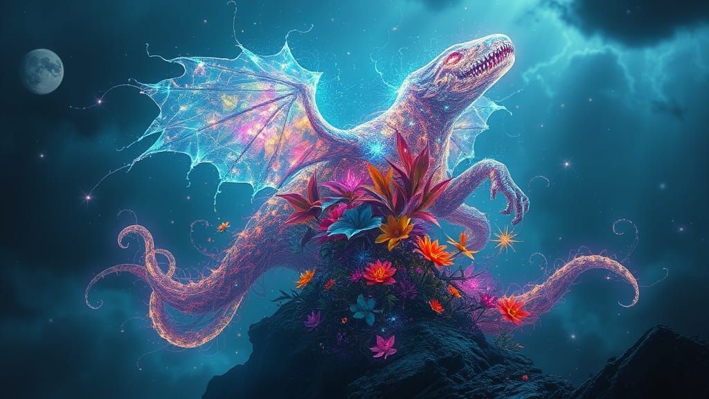 Ethereal Dreamscapes: Lush Patterns and Mystical Creatures U...