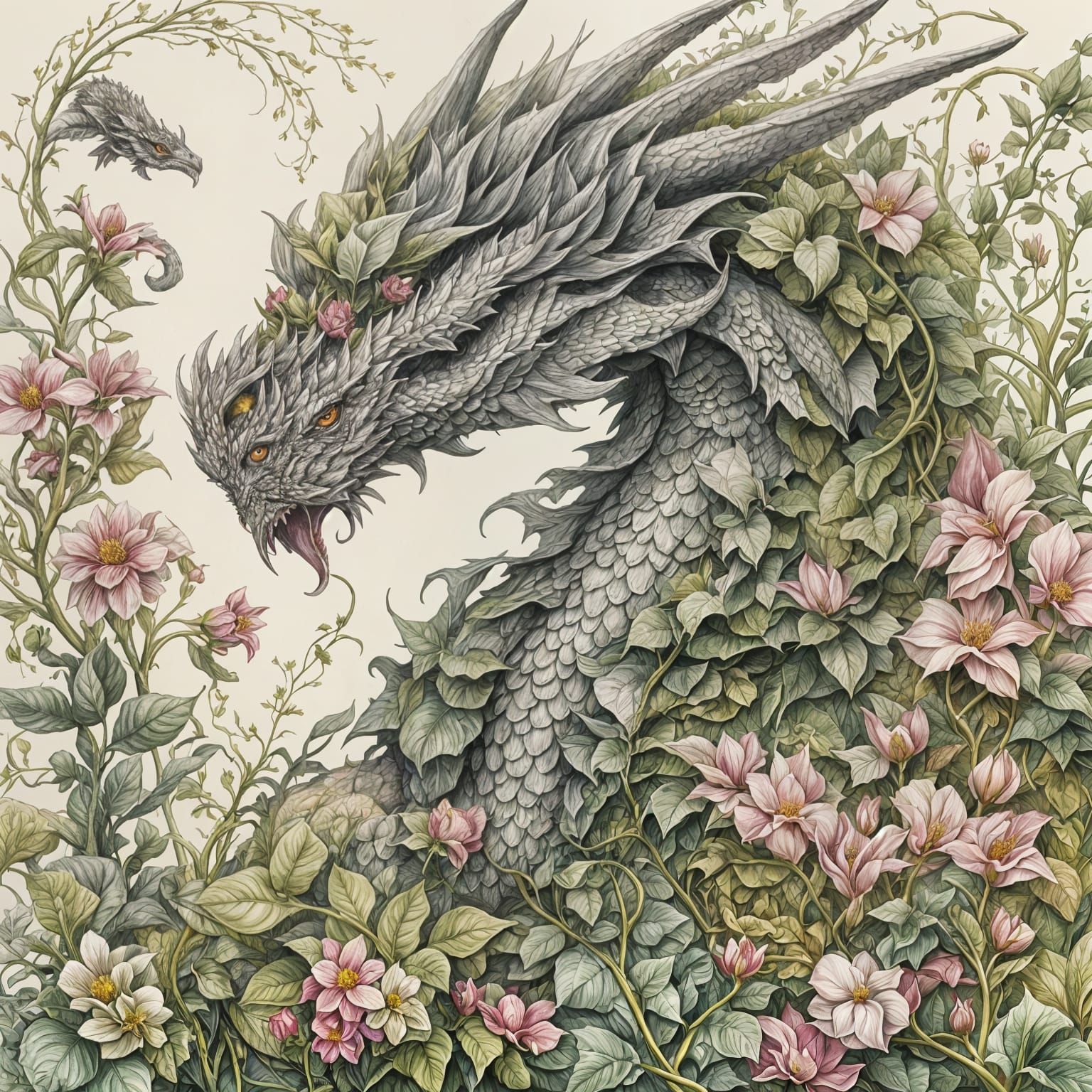 Botanical Dragon in D&D Fantasy Art