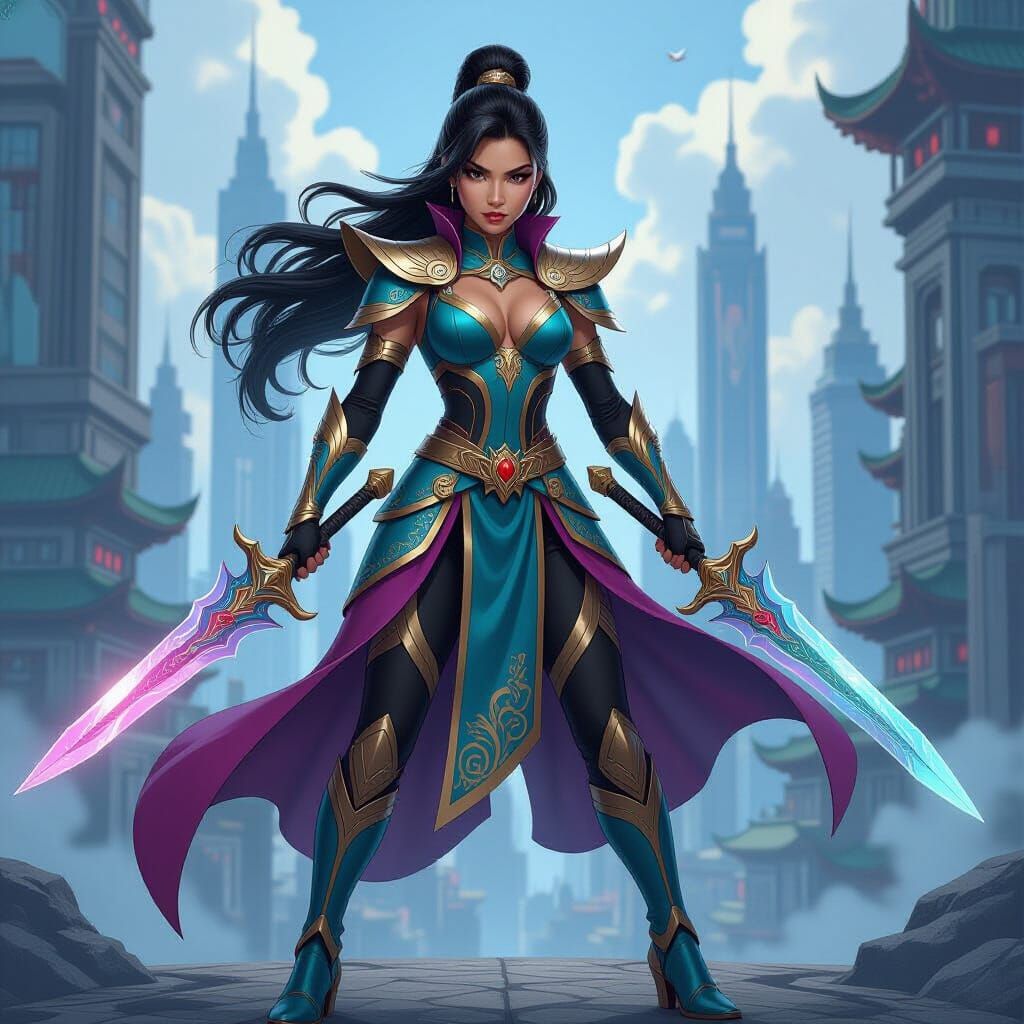 Raya as Marvel Avenger in Detailed Comic Art Style