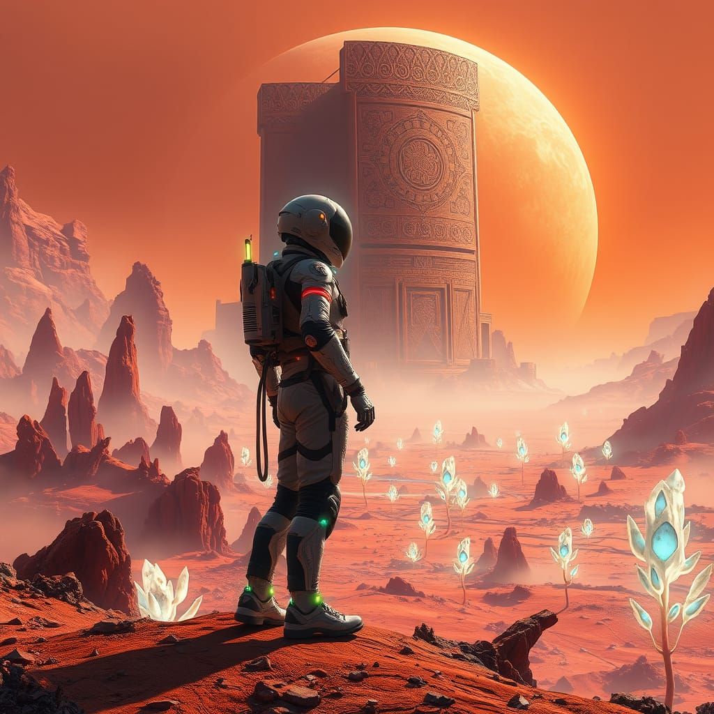 Scientist Discovers Ancient Wonders on Mars in Neon-Lit Futu...