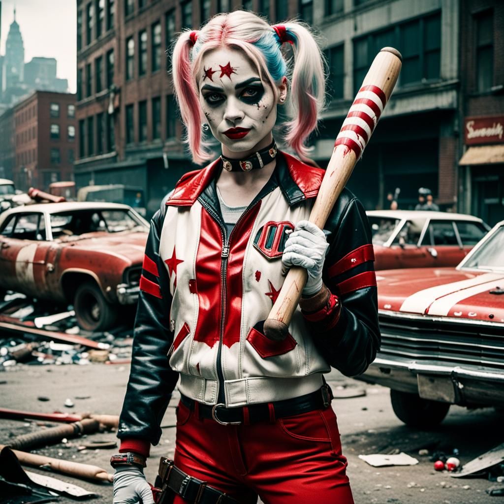Harley Quinn in 1970s NYC Car Wreck
