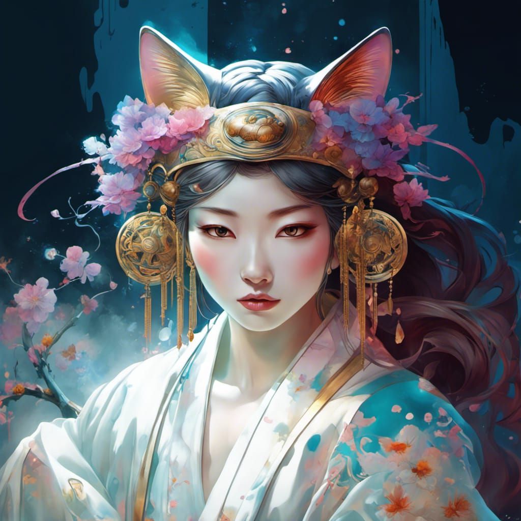 Neko Yokai: Asian-Inspired Concept Art in Volumetric Lightin...