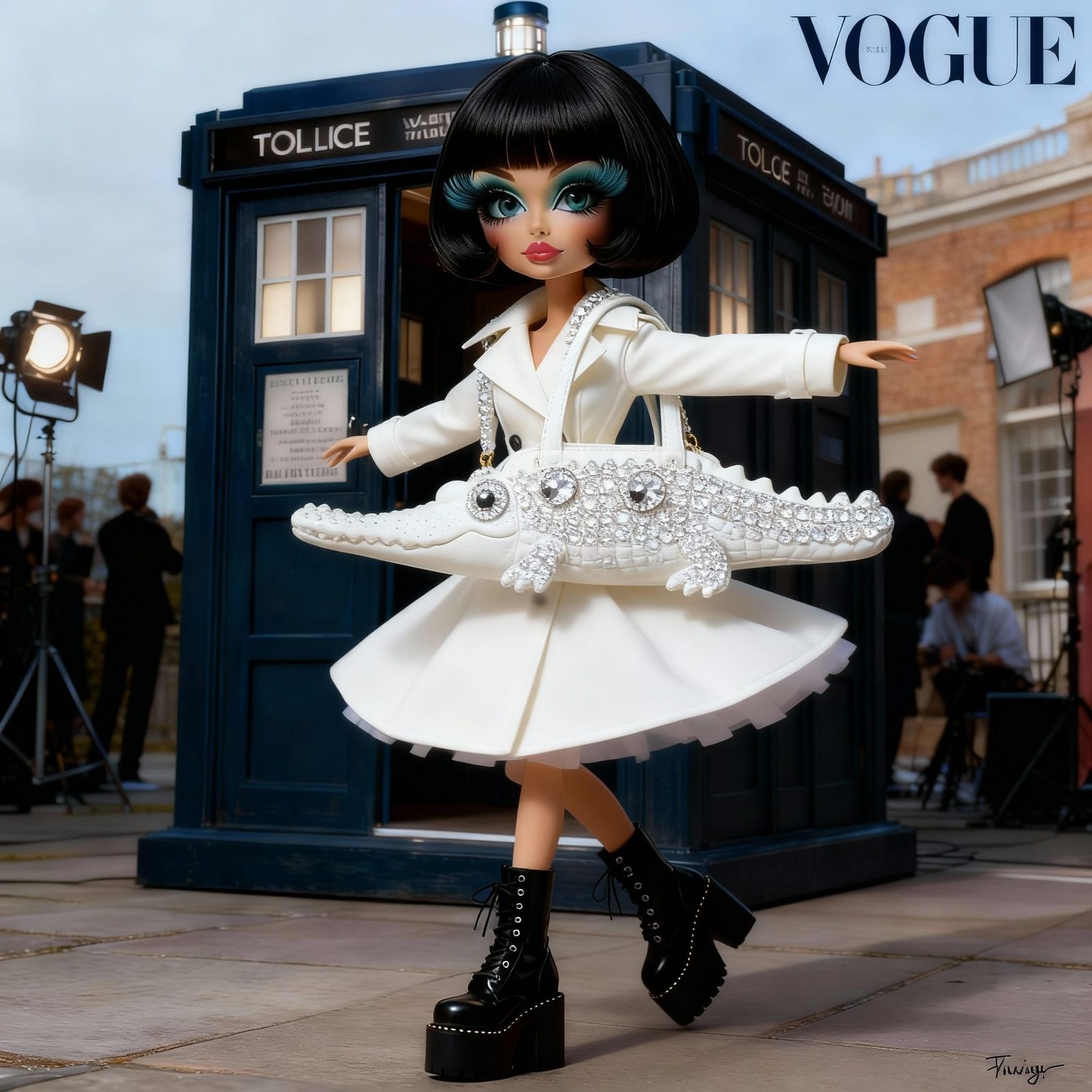 Twiggy as a Puppet in 60s Style Portrait