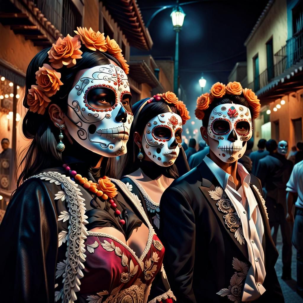 Vibrant Day of the Dead Celebration in Mexico