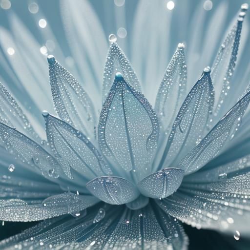 Hyperrealistic Dew Drops in Cinematic Composition