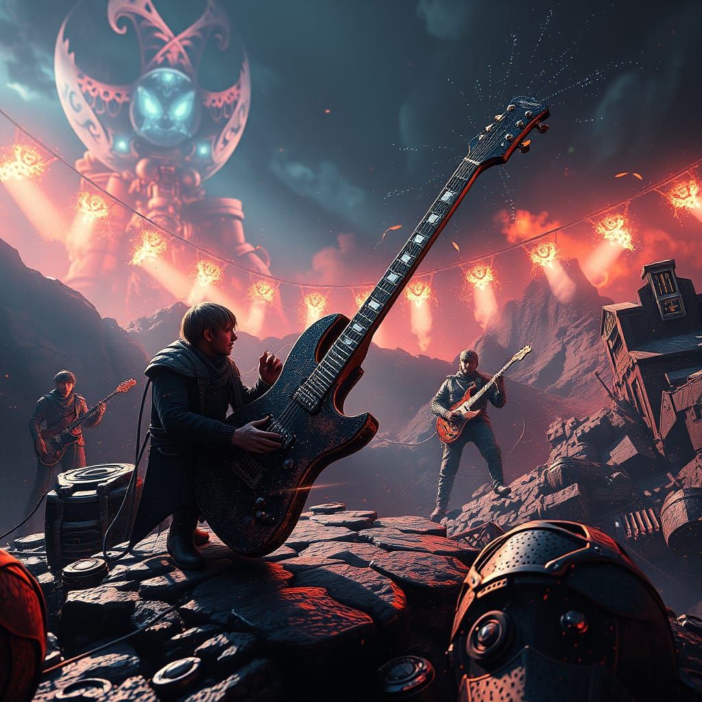 Fantastical Rock 'n' Roll Matte Painting