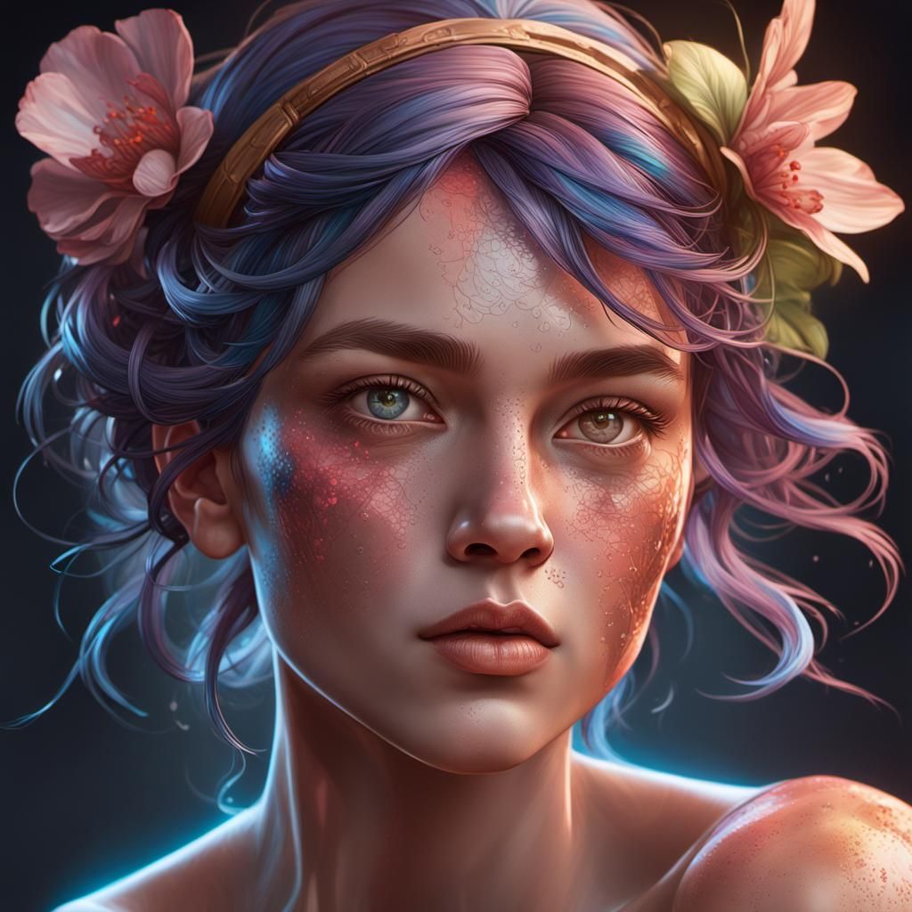 Detailed Portrait with Volumetric Lighting