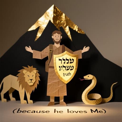 Paper Cut-Out Traveler with Gold Leaf Shield