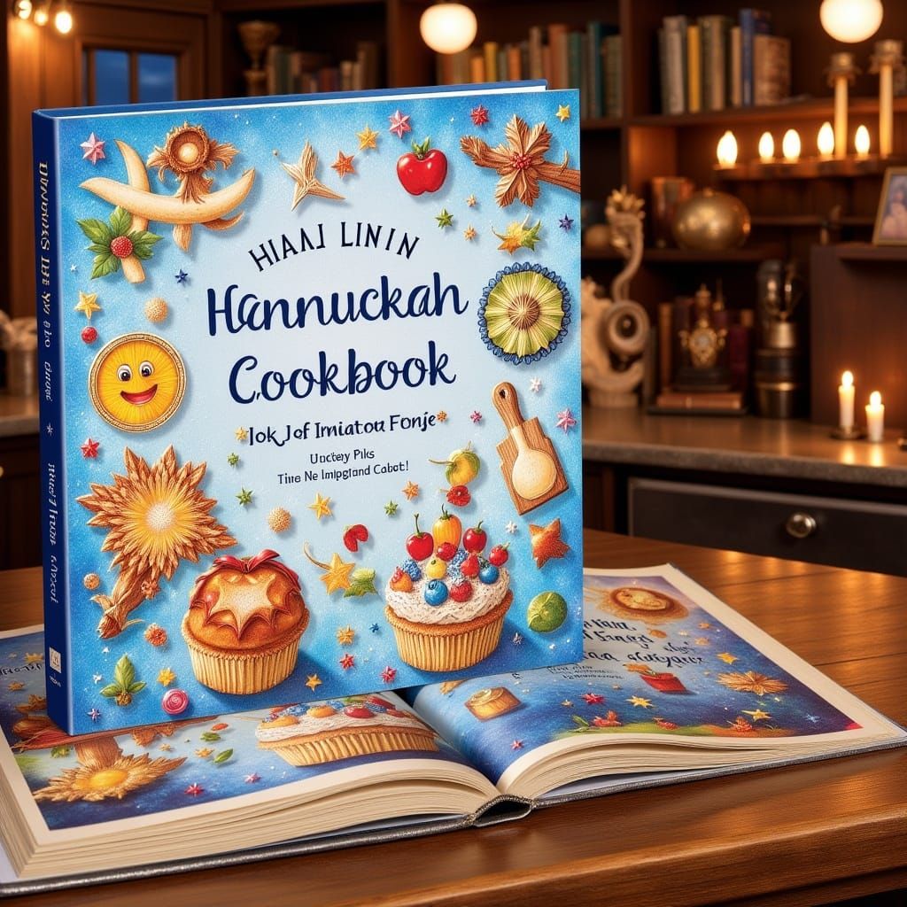 <lora:Book Life:1.0> Hanukkah e-cookbook