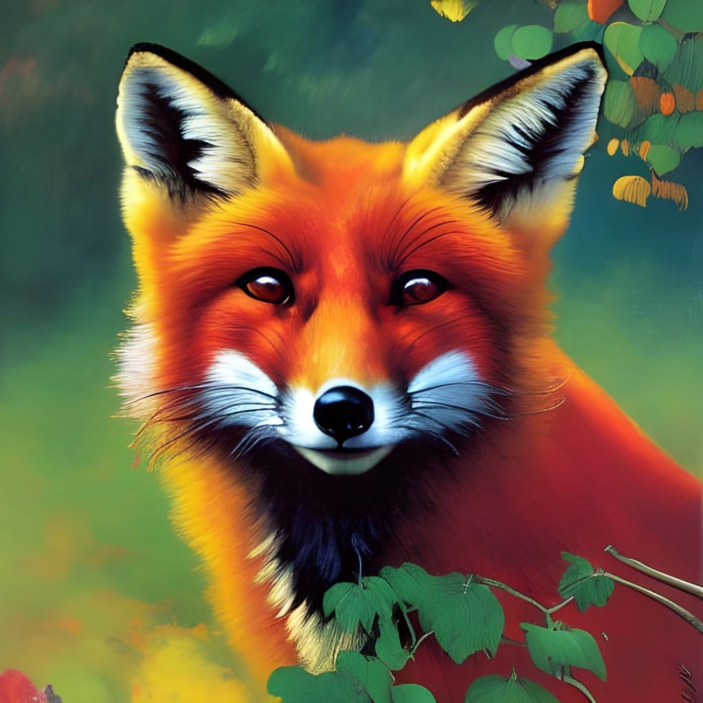 Enchanting Red Fox in Ethereal Painting Style