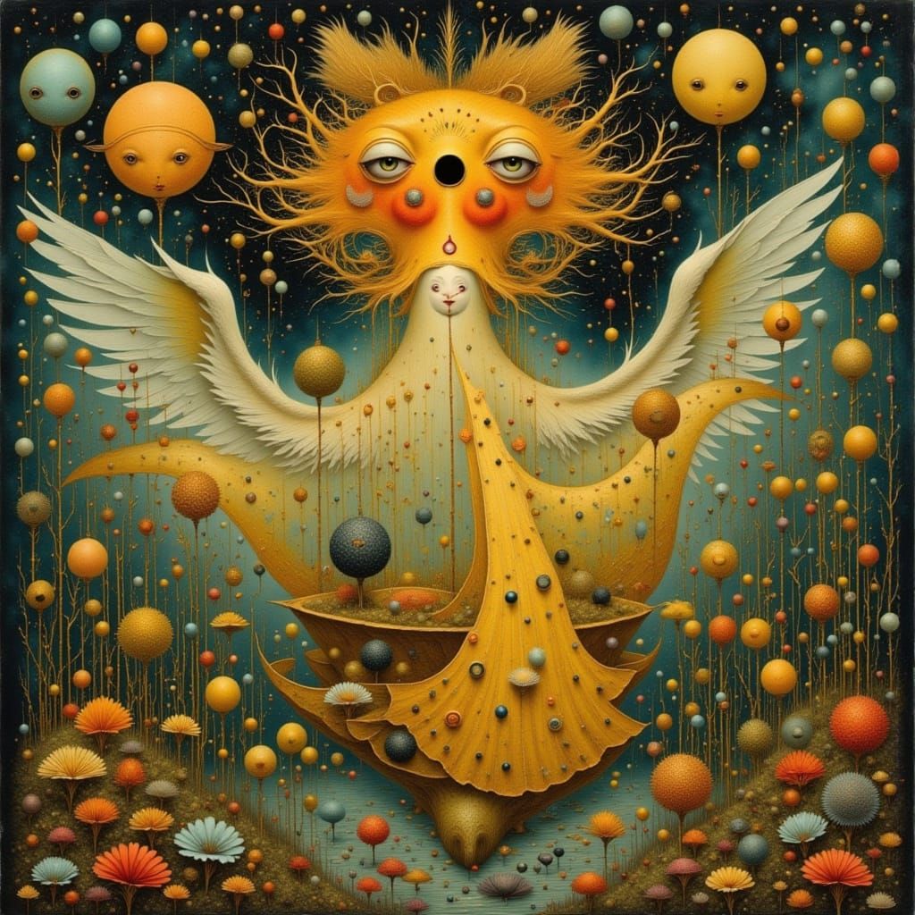 Spirit Reincarnation in Whimsical Surreal Style