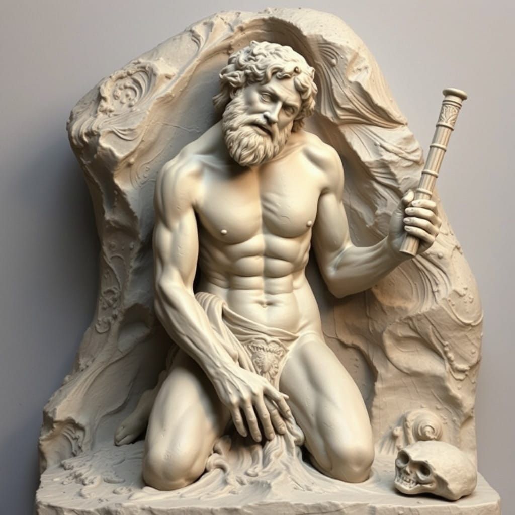 Adam from the Bible Formed in Terracotta