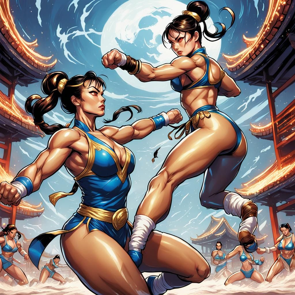 Bikini Wrestling Comic Book Art