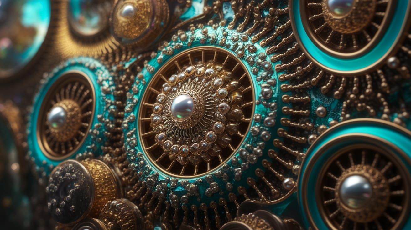 Steampunk Jewels in Vibrant Turquoise and Orange