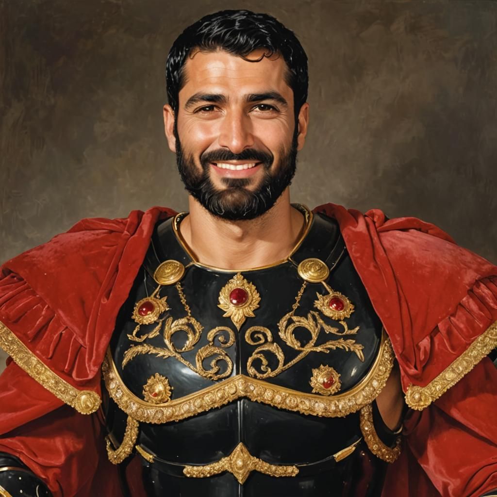 Roman Centurion in Gala Armor, Expressionist Impasto Style
