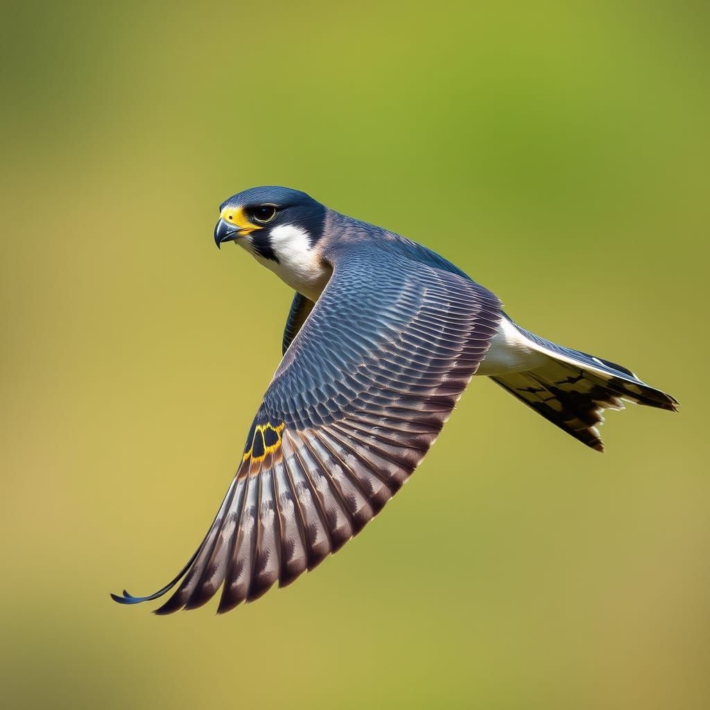 Peregrine Falcon in Flight: Classical Bird Illustration