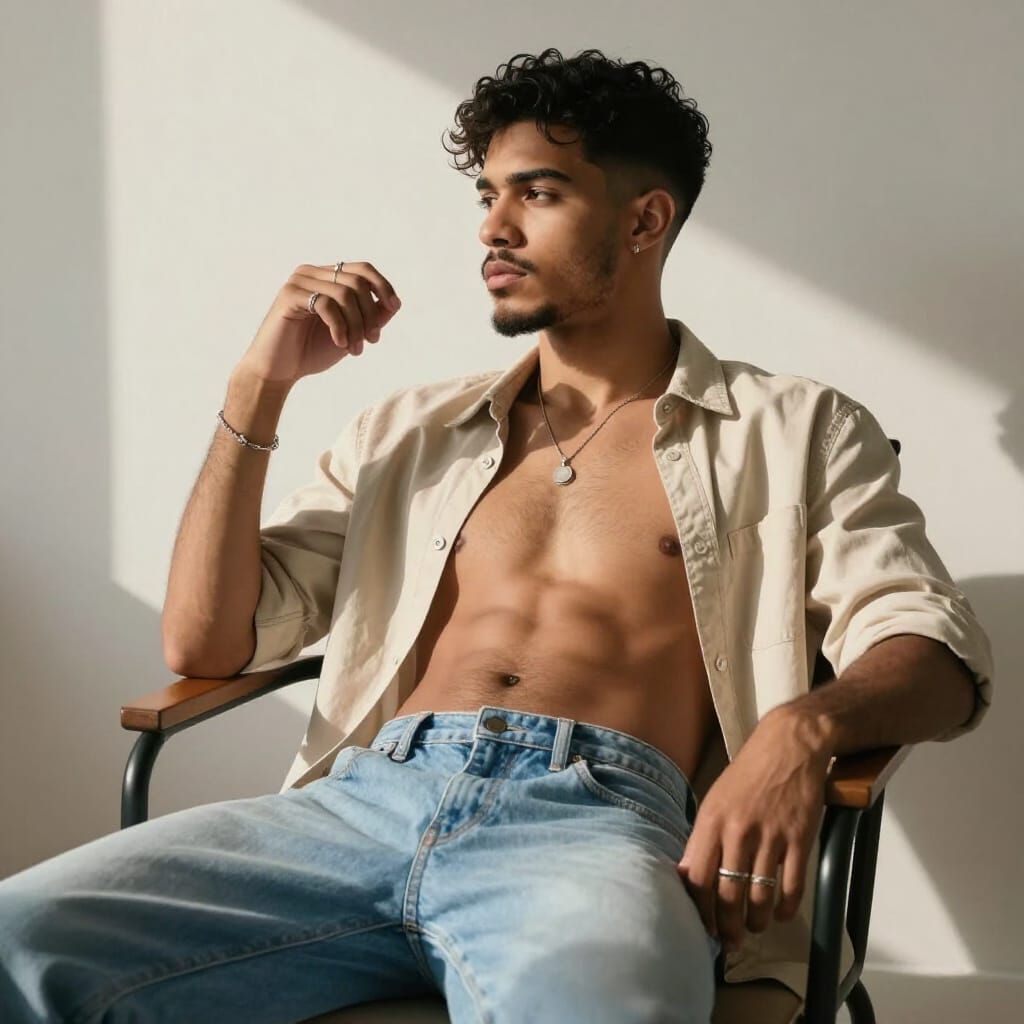 Relaxed Kreol Man in Casual Style