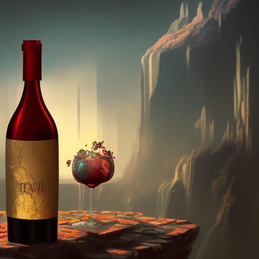 Fantastical Women Enjoying Wine in Deep Color