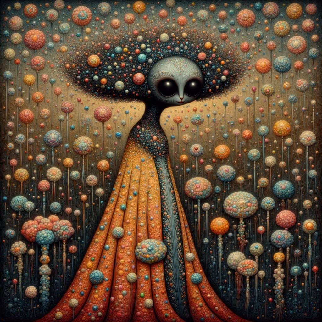 Fantastic Creature in the Style of Gustav Klimt