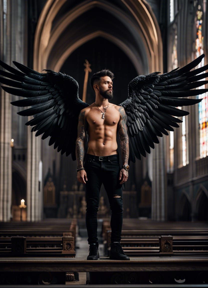 Celestial Angel in Gothic Cathedral