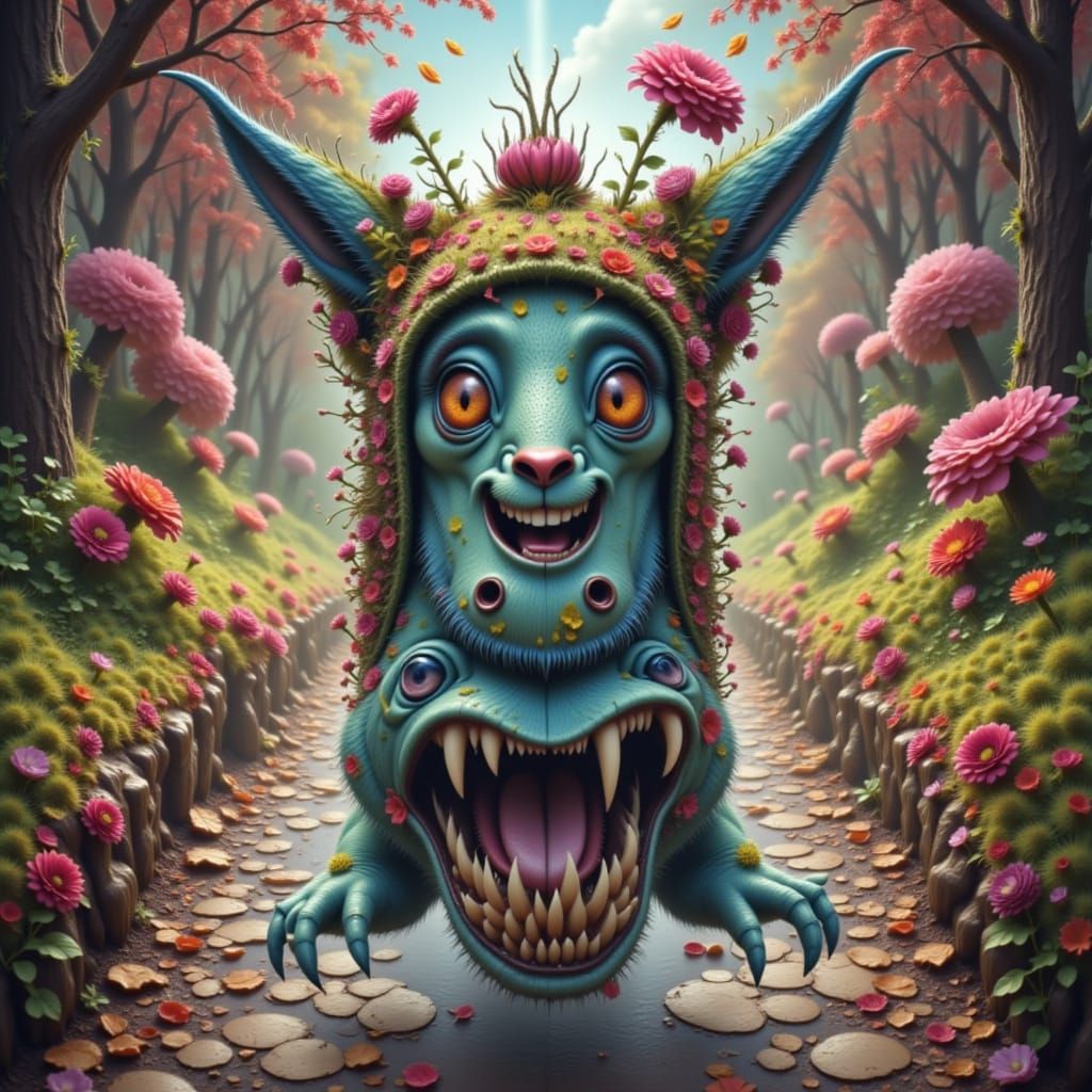 Joyful Woman Twirling in Vibrant Garden