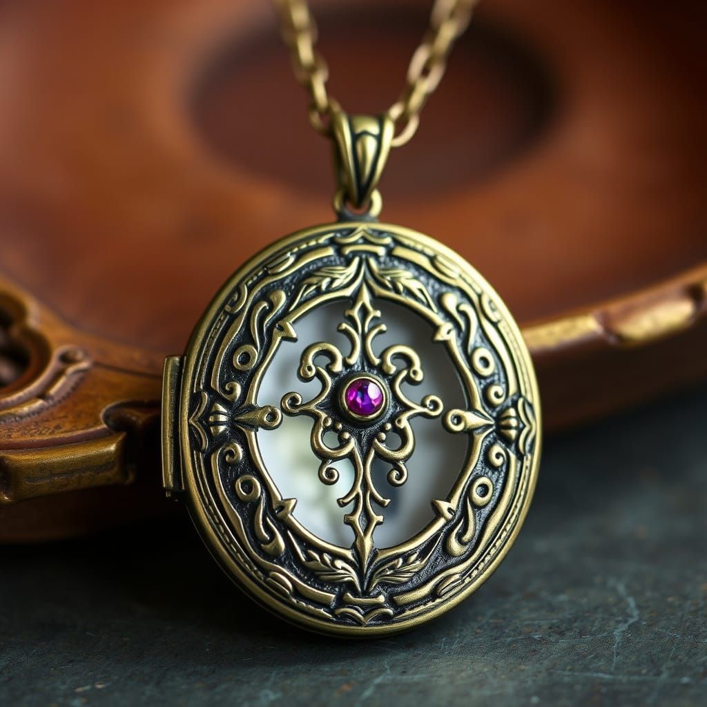 Antique Locket Pendant: AI Generated Image