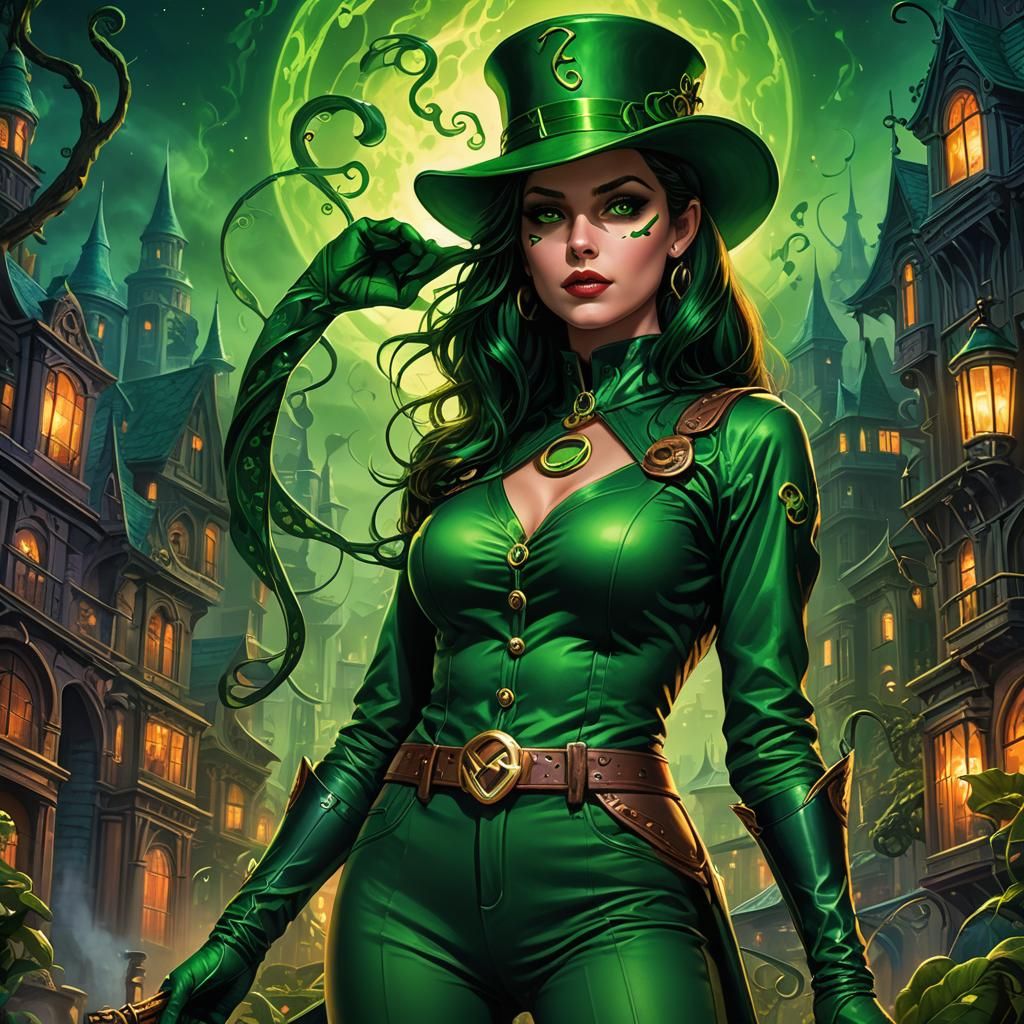 Female Riddler in Mystical Realm: Fantasy Concept Art