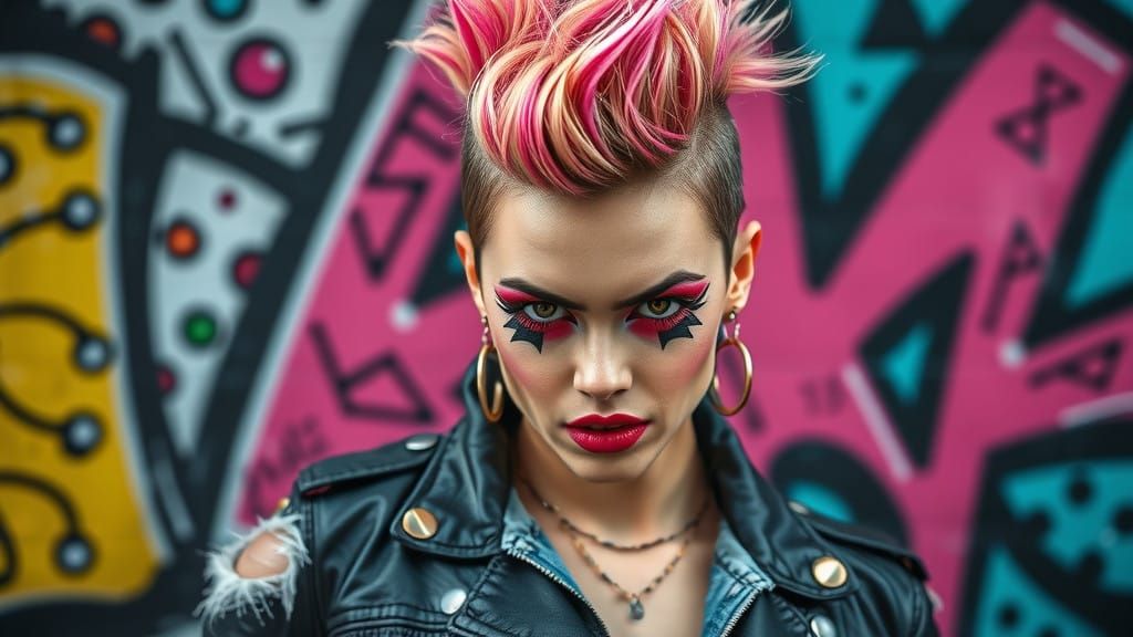 Fearless Punk Rock Goddess with Fiery Energy