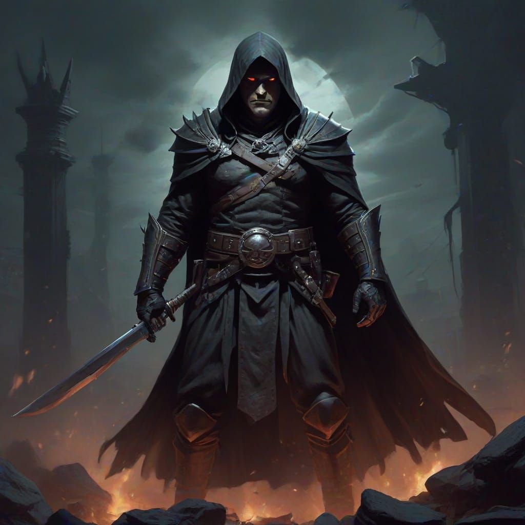 Dark Fantasy Portrait in Grimdark Style