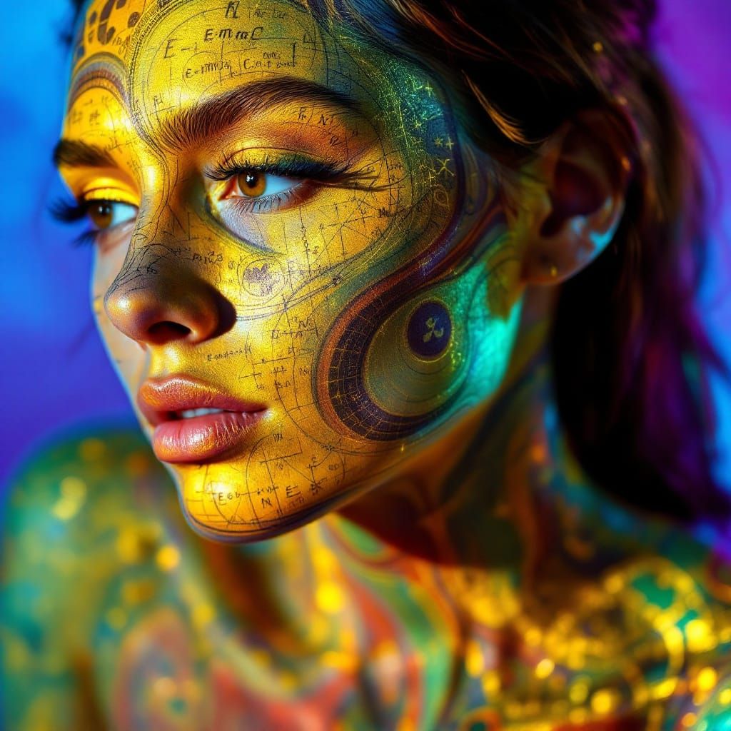 Atomic Equations Body Paint in Concept Art Style