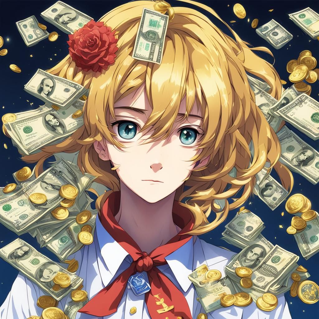 Anime Style Transgender Woman with Gold Hair