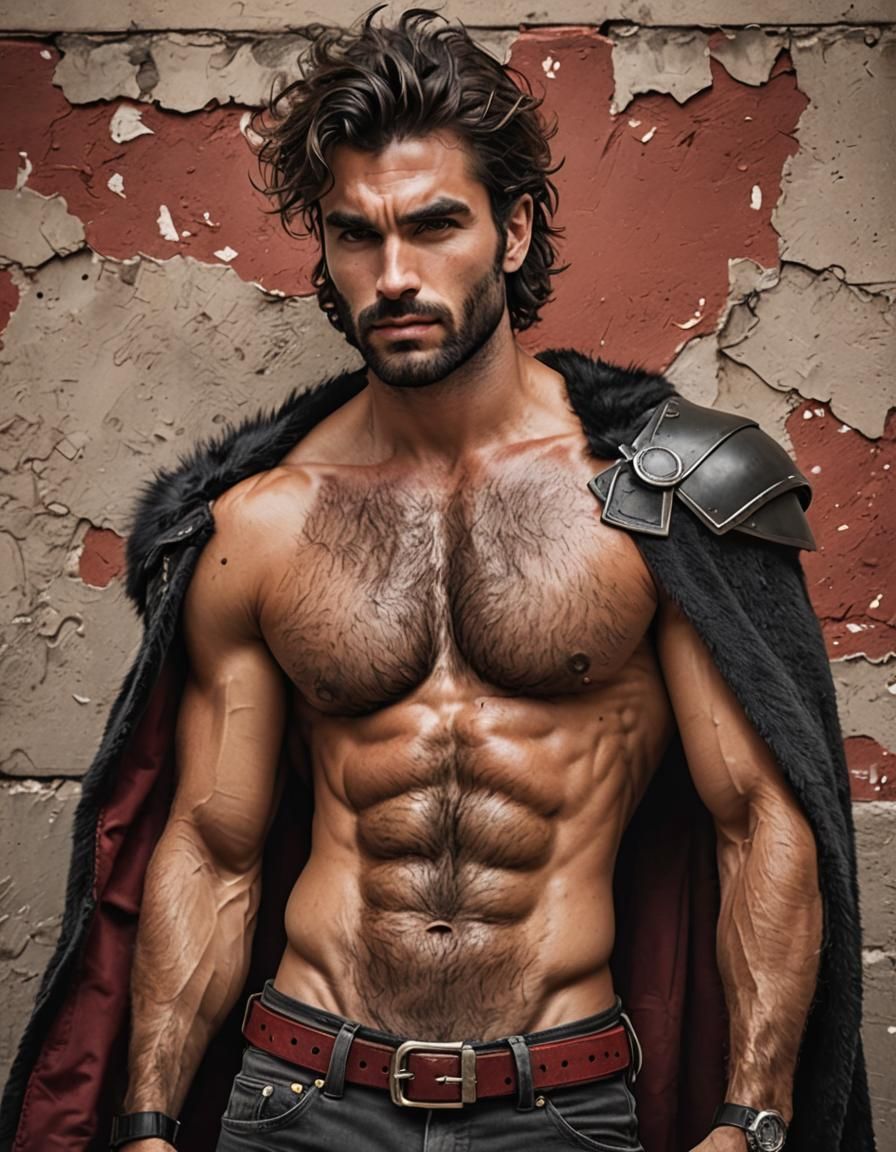 Surreal Glitch Art of Man with Exuberant Codpiece