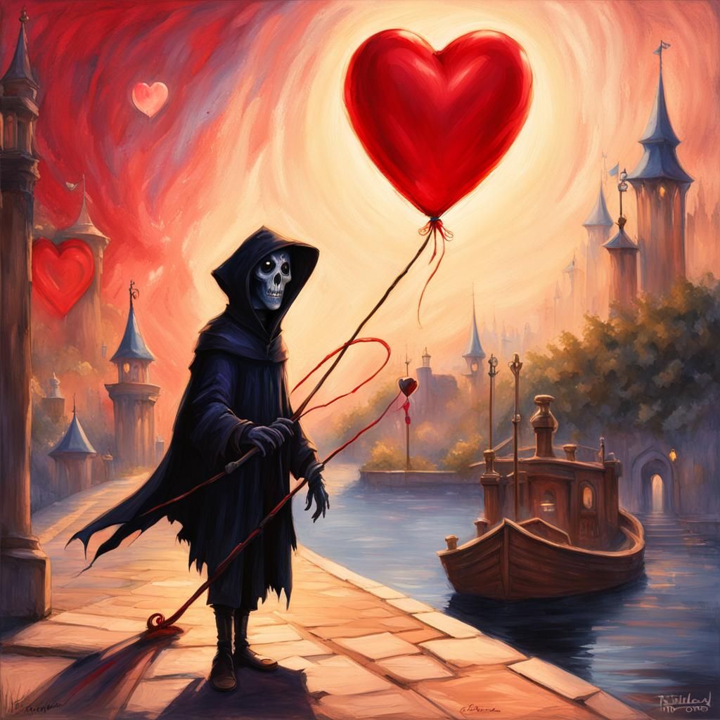 Charon's Eerie Disneyland Visit: Gothic Realism Portrait