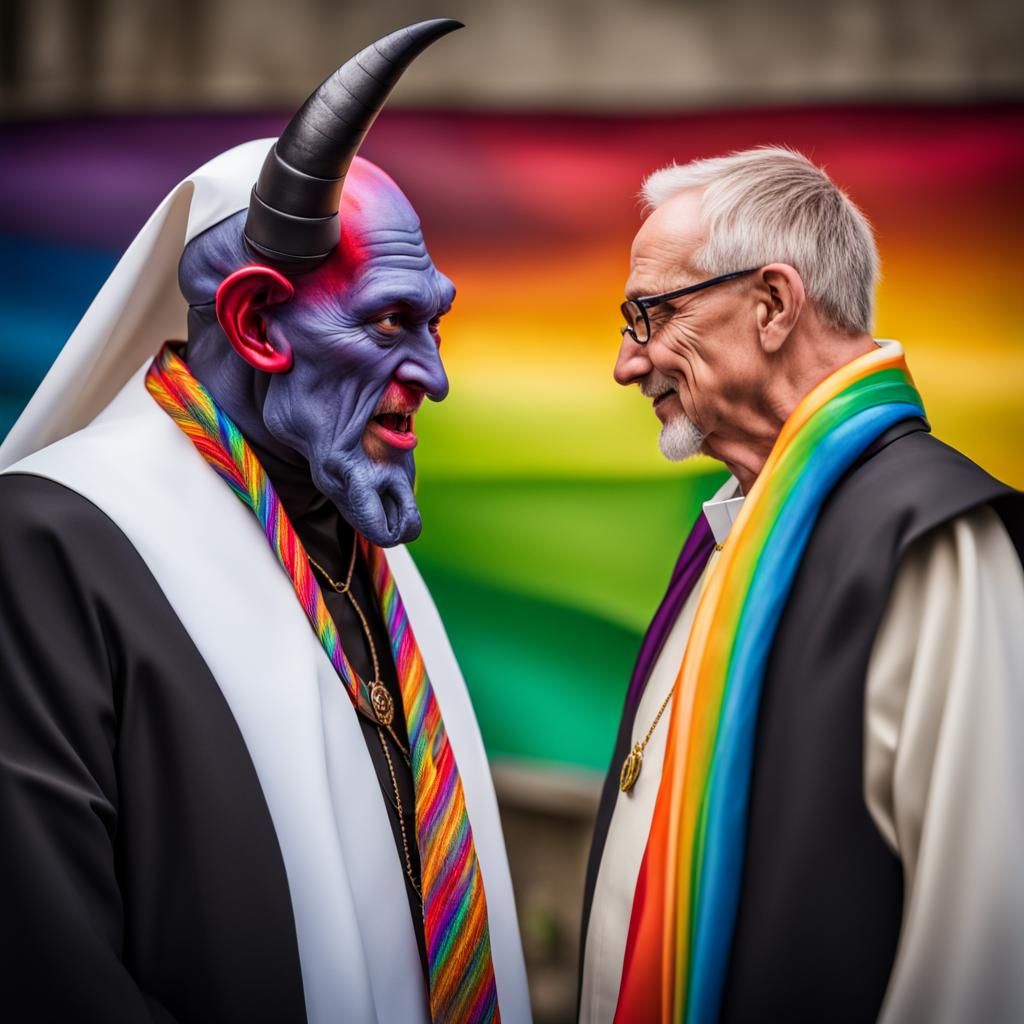 Demon and Priest Conversation in Professional Photography St...