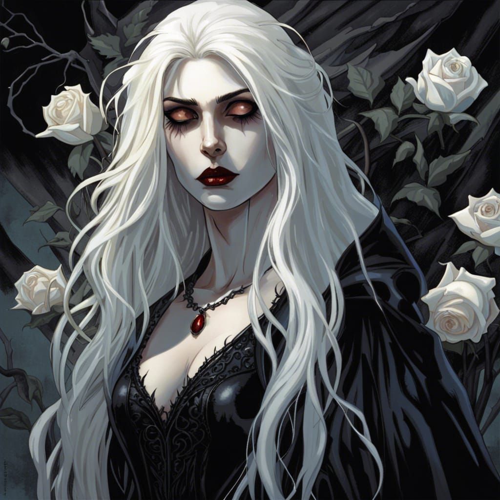 Elegant Gothic Vampire Queen Portrait