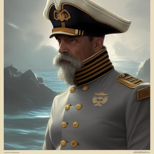 Pirate Captain Portrait in Hyperdetailed Concept Art