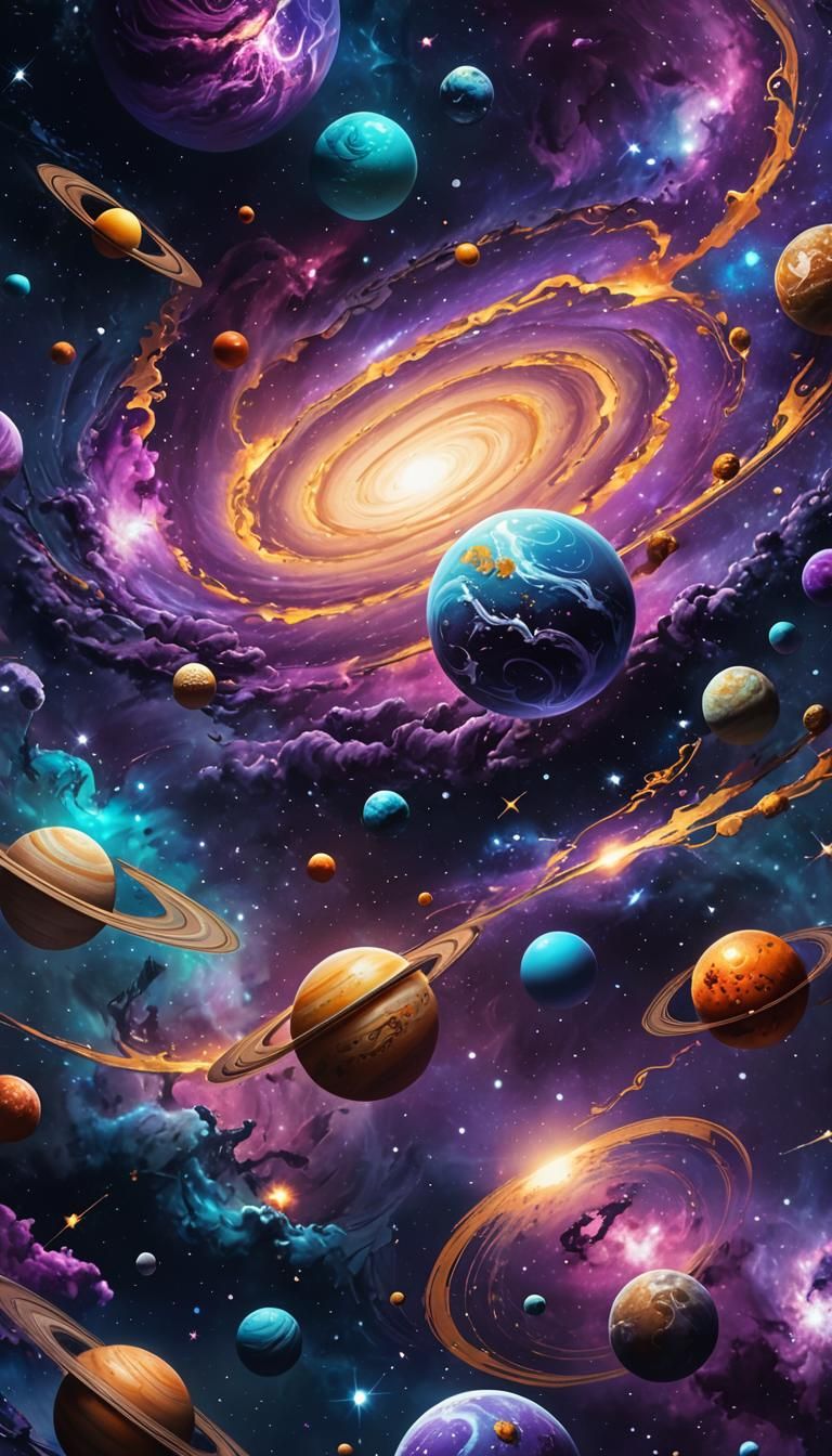 Vibrant Galaxy Matte Painting in Unreal Engine 5