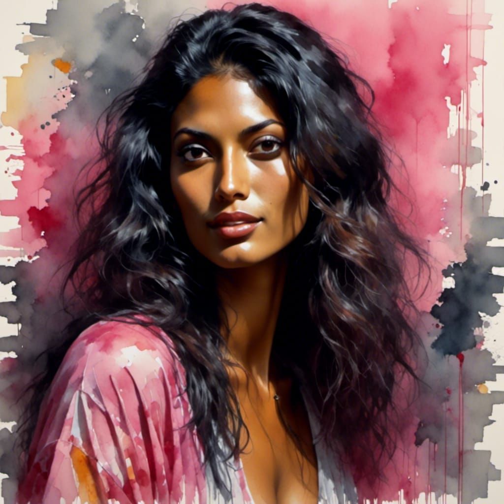 Beautiful Woman in Kimono with Chiaroscuro Lighting