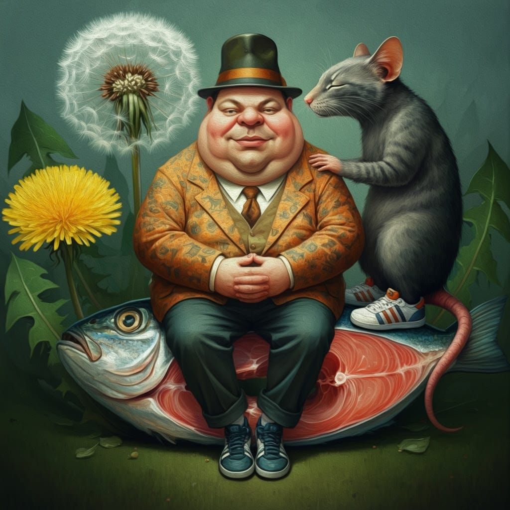 Impasto Neo-Impressionist Portrait of Rotund Gentleman with ...