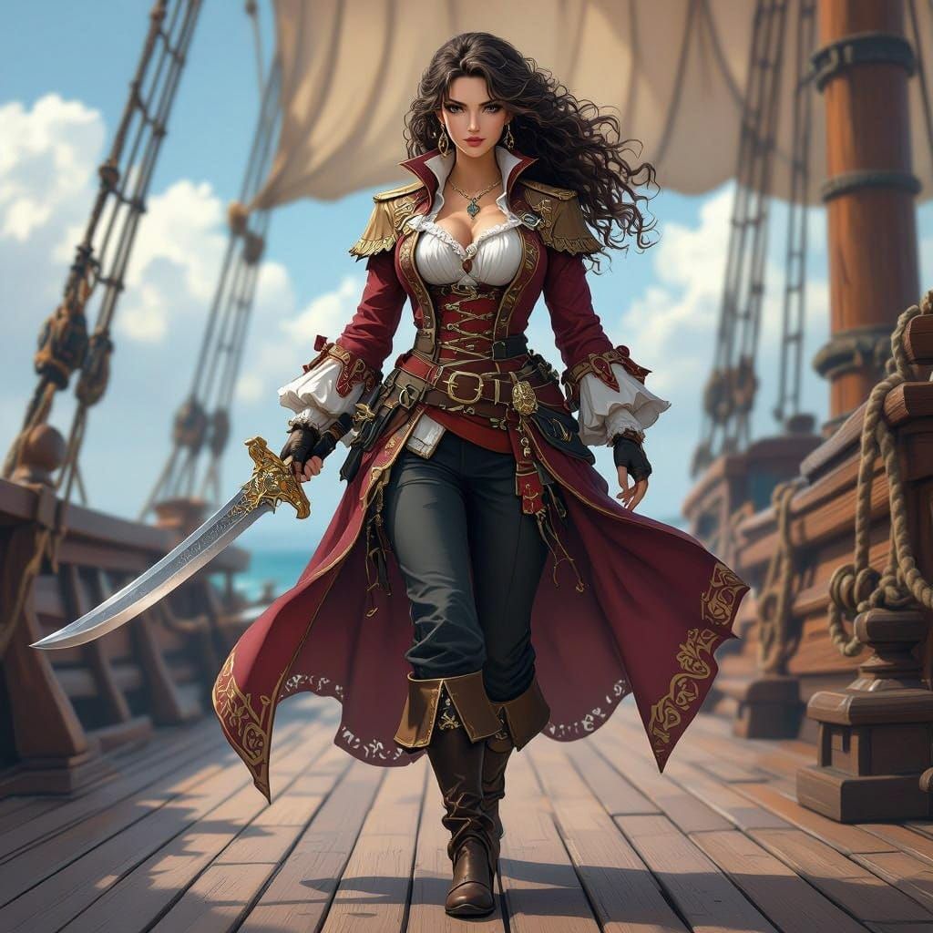 Anime Pirate Queen Rules the High Seas