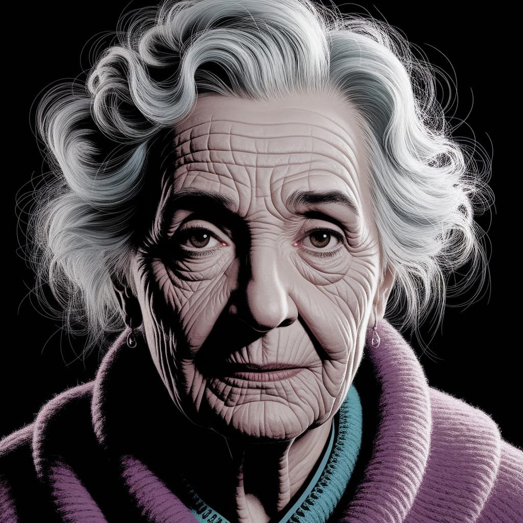 Aged Wisdom in Intricate Textile