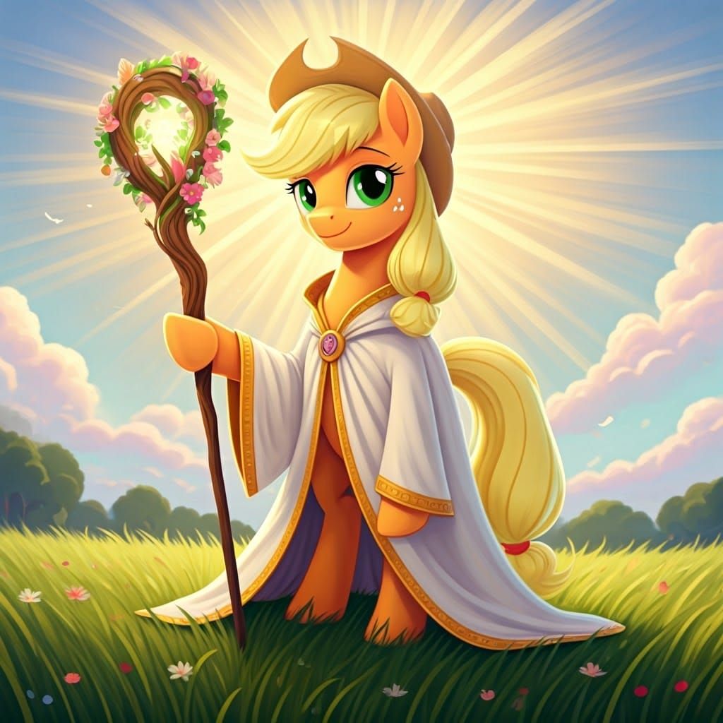 Ethereal Pony Mage in Nature's Embrace