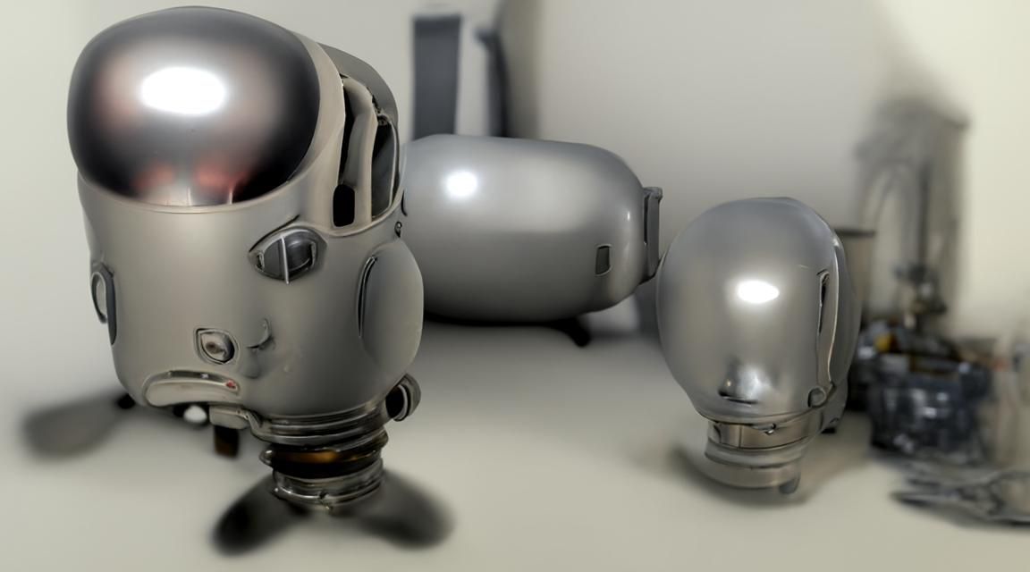 Sad Robot Boy with Hyperreal Lungs in 3D