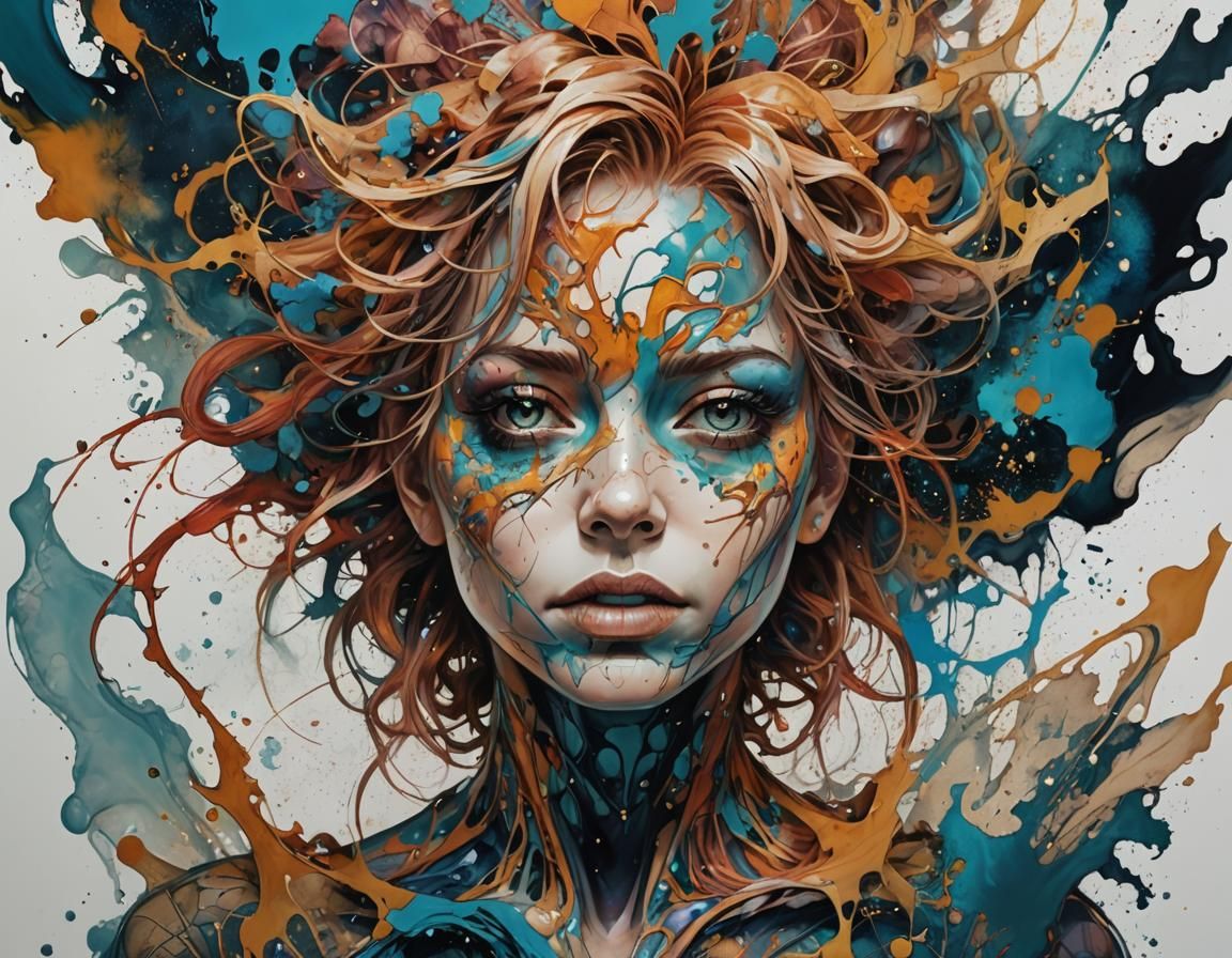 Cosmic Dust Cloud in Oil Painting Style