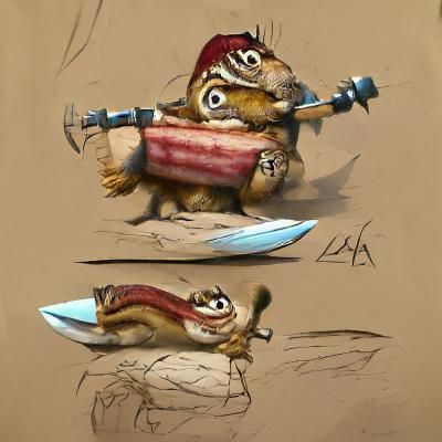 Chipmunk Barbarian Warrior Concept Art